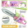 51pol Aox3l - Kids Power Tool Set with Electric Drill, Chainsaw & Jigsaw - Realistic Pretend Play Construction Kit for Boys & Girls - Pink Toddler Toy Tools - Kids tool set