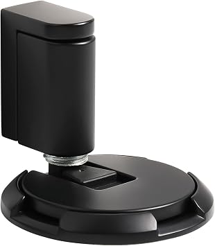 Windproof Door Stopper Indoor Heavy Duty Floor Door Stop Keep Door Open Mechanical No Drilling Door Stopper with Screws and Adhesive Pads, 2 Pack, Matt Black