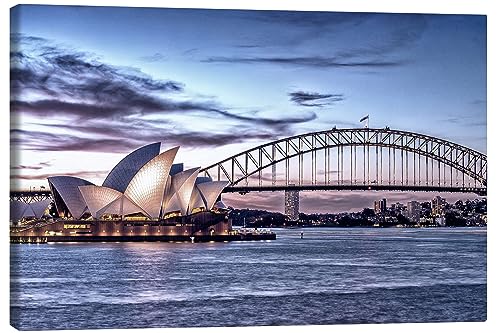Posterlounge Opéra et pont de Sydney Tableau sur toile 60 x 40 cm Tableaux Décoration murale
