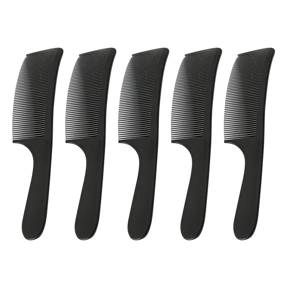 Lurrose 5pcs Curved Barber Clipper Comb Flat Top Clipper Combs Professional Barber Comb Haircut Hairdressing Tool