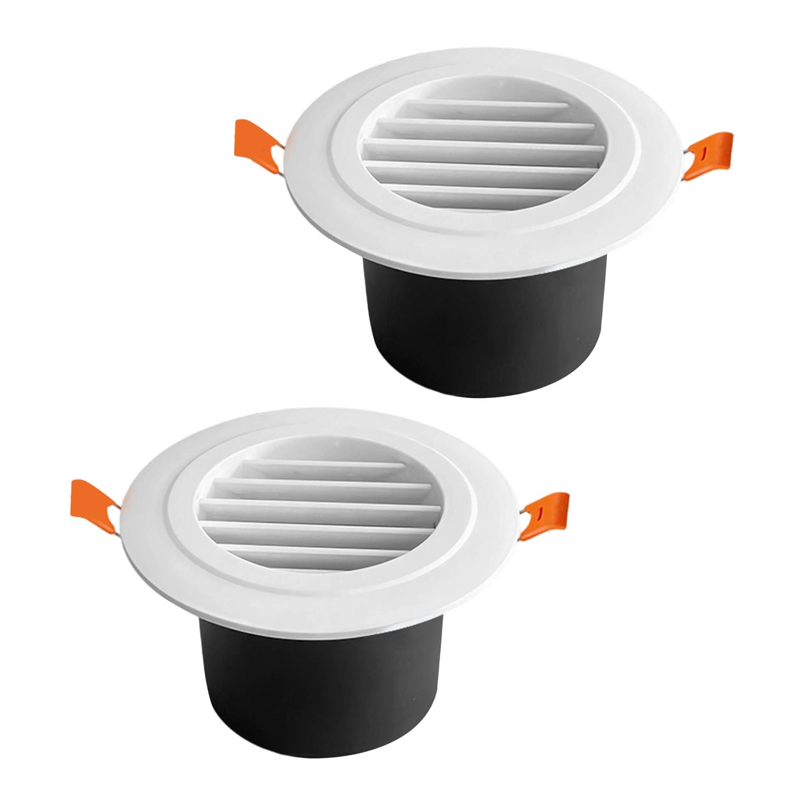 Woedpez Slanted Louvers 2Pcs Adjustable Round Vent Grilles 7.3Cm For Indoor Outdoor Abs Circular Air Vent Covers