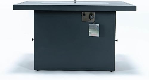 Miniatura 7 de LeisureMod Chelsea - Fogata de propano de 44 pulgadas, 55,000 BTU de encendido automático con tapa, protector contra el viento y piedras