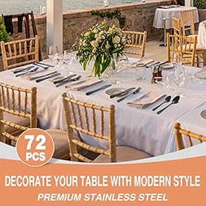 72-Piece Black Silverware Set, Umite Chef Flatware Set with Steak Knives for 12, Food-Grade Stainless Steel Cutlery Set, Includes Spoons Forks Knives, Kitchen Cutlery for Home Office Restaurant Hotel 72 Piece Black Silverware Set Umite Chef Flatware Set with Steak Knives for 12 Food Grade Stainless Steel Cutlery Set Includes Spoons Forks Knives Kitchen Cutlery for Home Office Restaurant Hotel