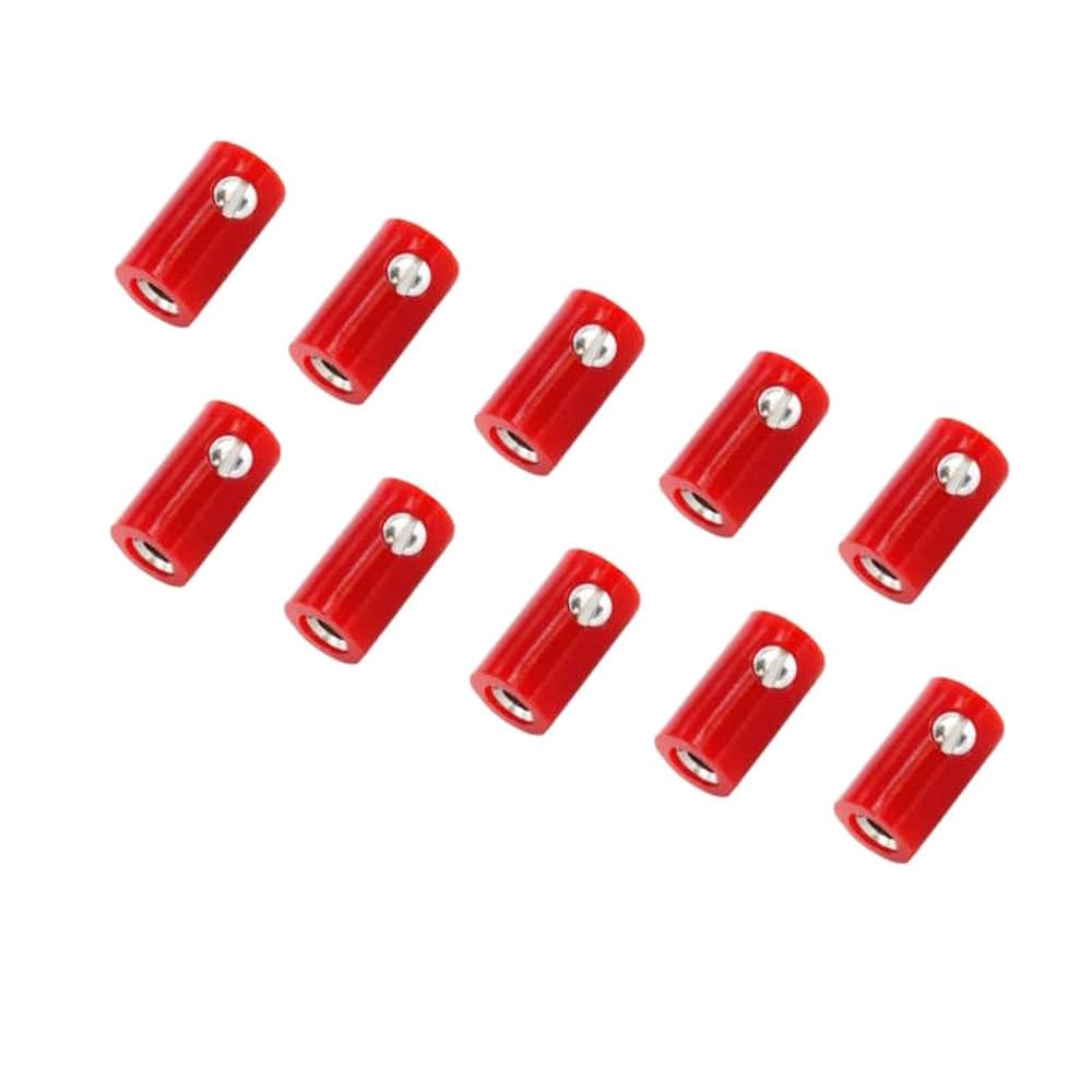 WITTKOWARE Zwergstecker & Zwergkupplungen Sortiment 2,6mm | Modellbahn-Stecker mit Schraubanschluss 16A 60V | H0 Stecker Set Rot Schwarz Blau Gelb Grün 100-teilig