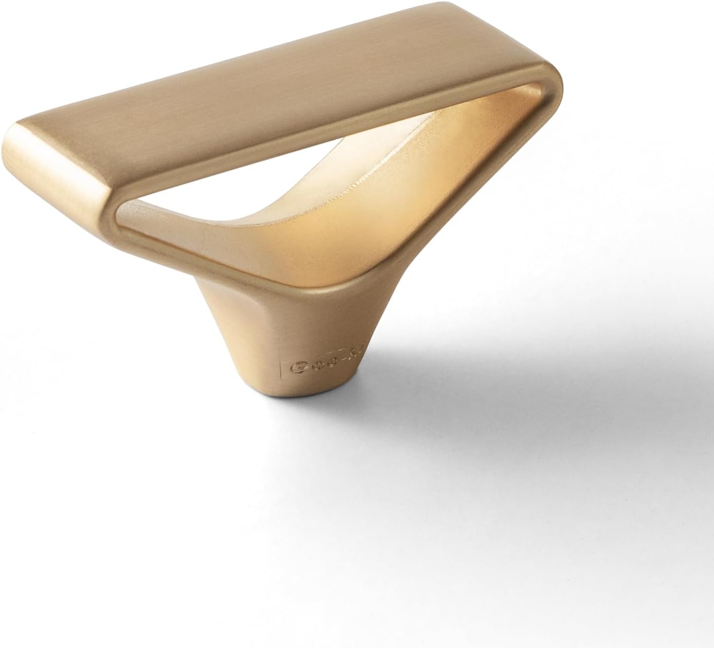 Goo-Ki 6 Pack Champagne Bronze Elegant Matte Modern Triangular Cabinet Knobs with Open Center Design Brushed Zinc Alloy Drawer Hardware