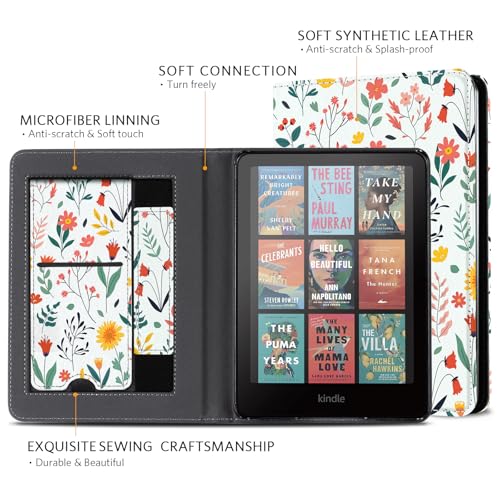 Image of CoBak Case with Stand for Ebook Readers - Durable PU Leather Cover with Auto Sleep Wake, Card Slot, Hand Strap Feature Kindle Paperwhite case