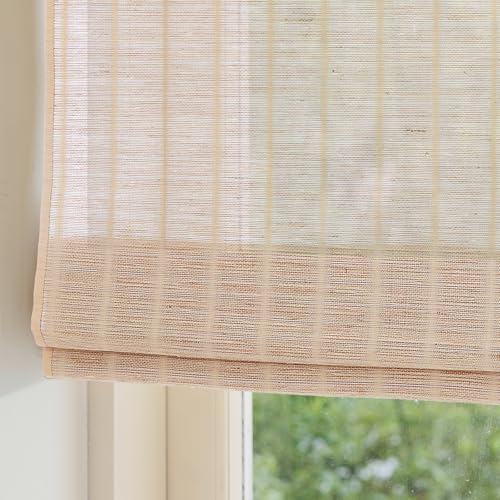 Cordless Bamboo Roman Shades Natural Sandy