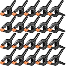 20 Packs Spring Clamps, 3.5 inch Spring Clamps Heavy Duty for Crafts and Professional Plastic Spring Clamps for Woodworking, Small Spring Clips Clamps for Backdrop Stand Photography Clamp Toresano