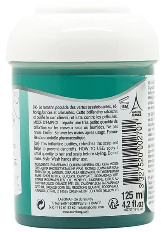 Activlong Brillantine Pomade with Rosemary Oil - 4.2 FL. OZ