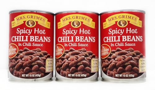 3 Pack of Original Chili Beans In Sauce Mrs Grimes The Experts Since 1902 (15oz Spicy Hot)
