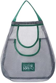 Double Layer Large Mesh Storage Bag, 1 Pc Strong Fruit Vegetable Bag, Washable Wall-Mounted Basket for Garlic Potatoes, Kitchen Storage