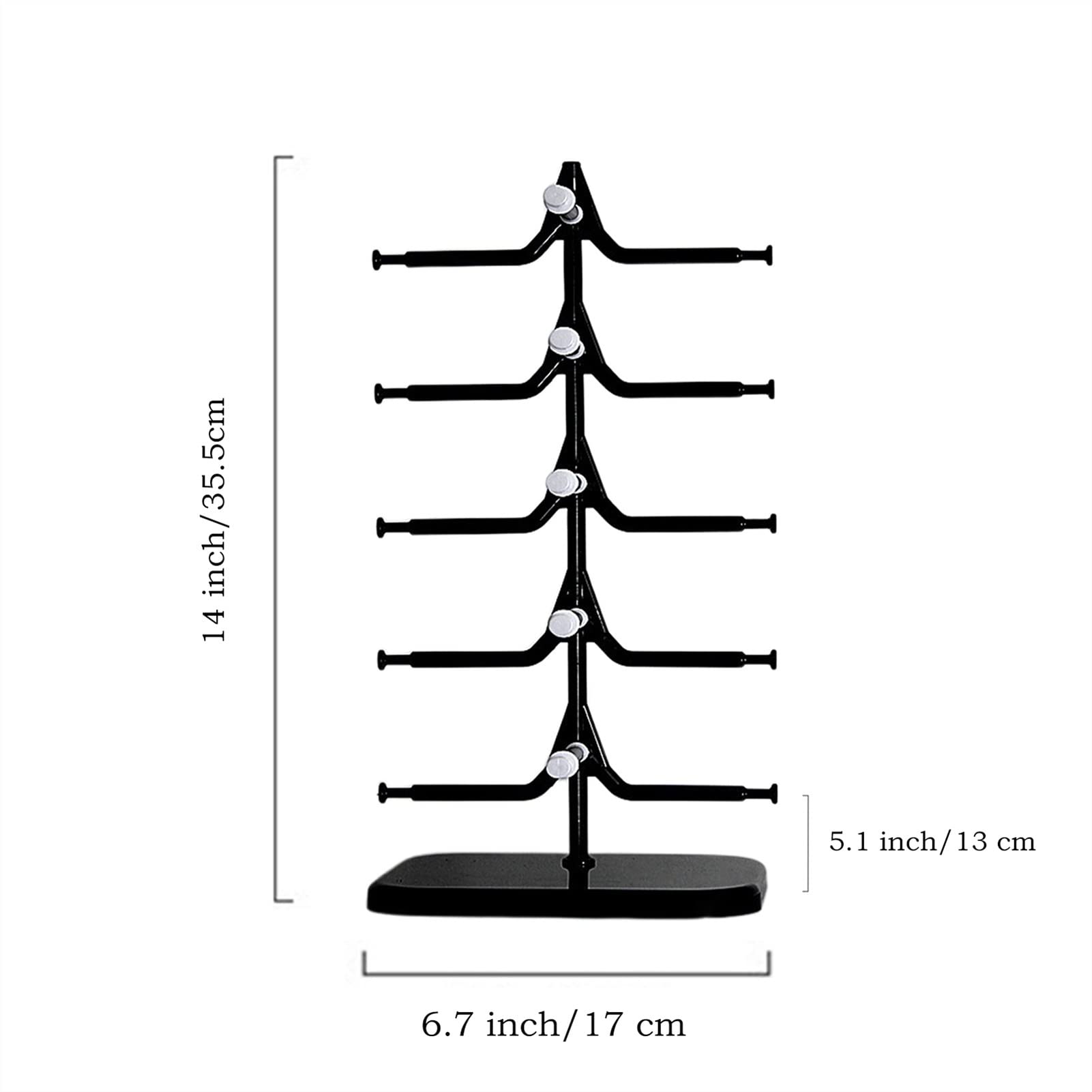Brillenhalte 5 Schichten Sonnenbrillenanzeige Rack Regal Brillen Zeigen Standhalter for 5 Paare Gläser Brillenständer (Color : Schwarz)
