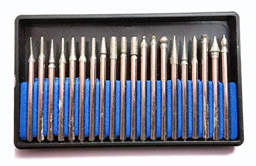 ISC 20Pcs Professional Diamond Rotary Burr Burrs Drills Bits Carving Grinding for Working with Ceramics, Stone, Glass, Tile, Wood, Plastic, Fiberglass Etc. (B07TDXSV1K) Amazon Price History, Amazon Price Tracker