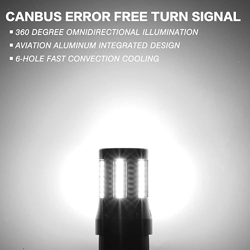 Miniatura 2 de TUINCYN Bombilla LED 7440 con resistencia de carga incorporada, 12 V, 54 piezas, chip sin hiperflash 7440NA 7441 992 T20 W21W CANBUS luz de señal de