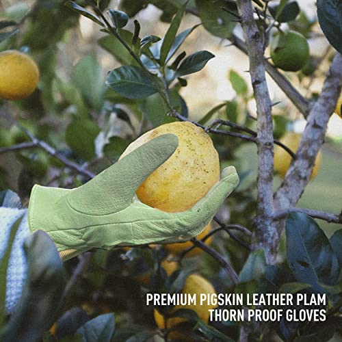 HANDLANDY-Leather-Work-Gloves-for-Women-Comfort-Fit-Yard-Garden-Gloves-Medium