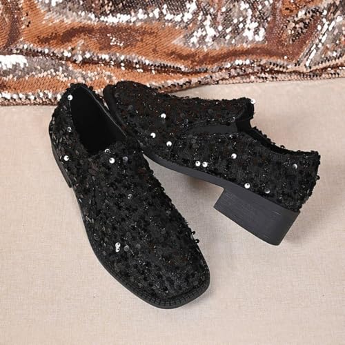 Chaussures plates polyvalentes style printanier à paillettes - 3