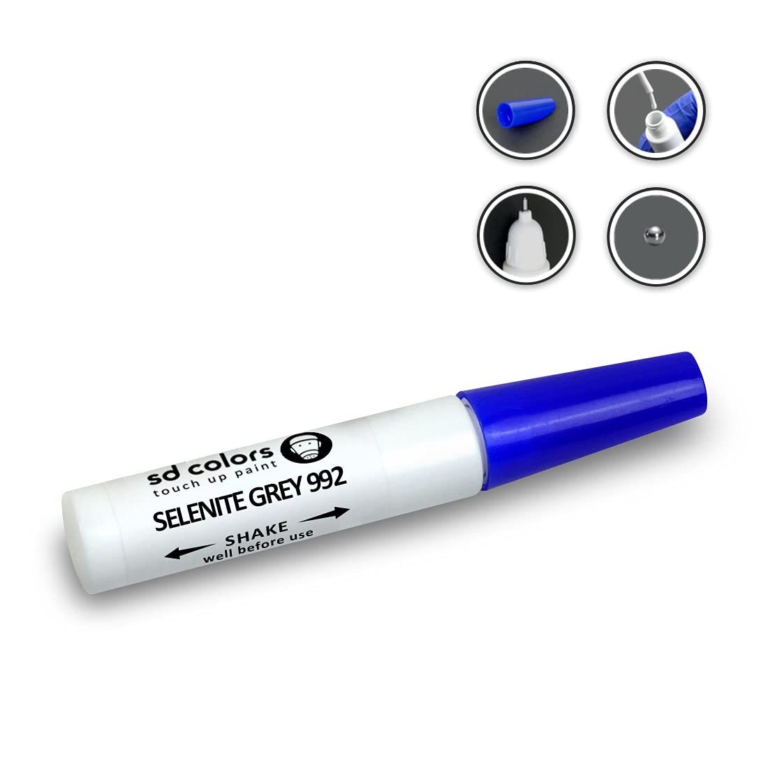 SD COLORS Lackstift SELENIT GRAU 992/7992 - Kratzer Reparatur Farbe 12ml
