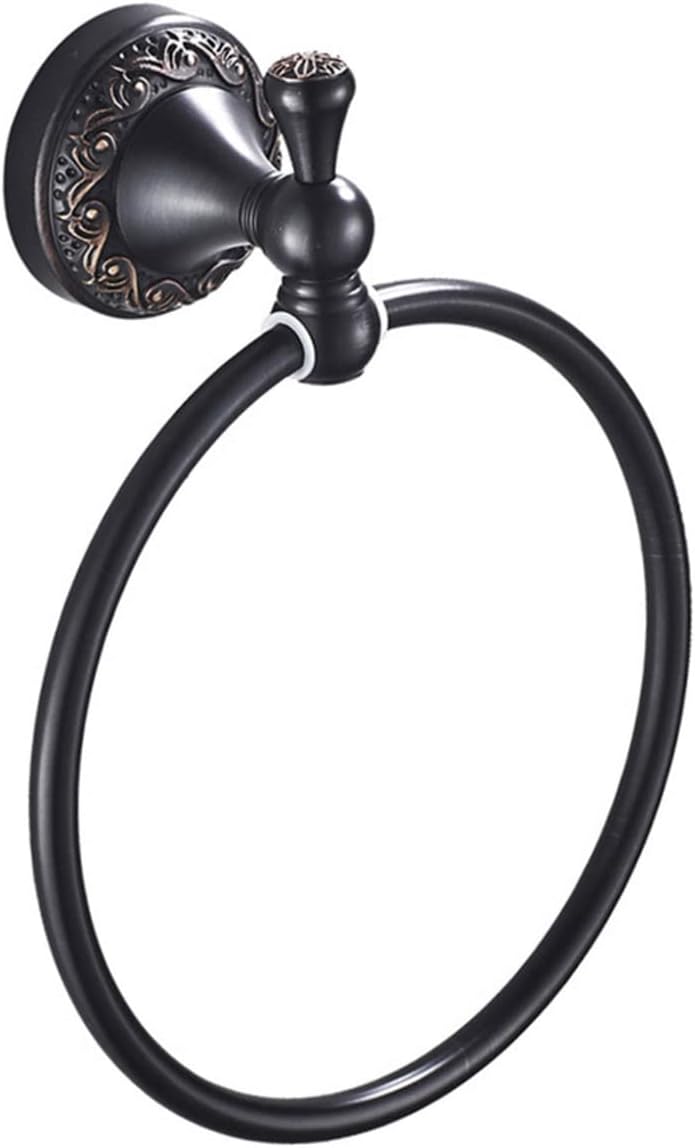 Bathroom Towel Ring Vintage Black Bronze Brushed Easy to Install Wall Mount Heat Resistant No Instructions Needed
