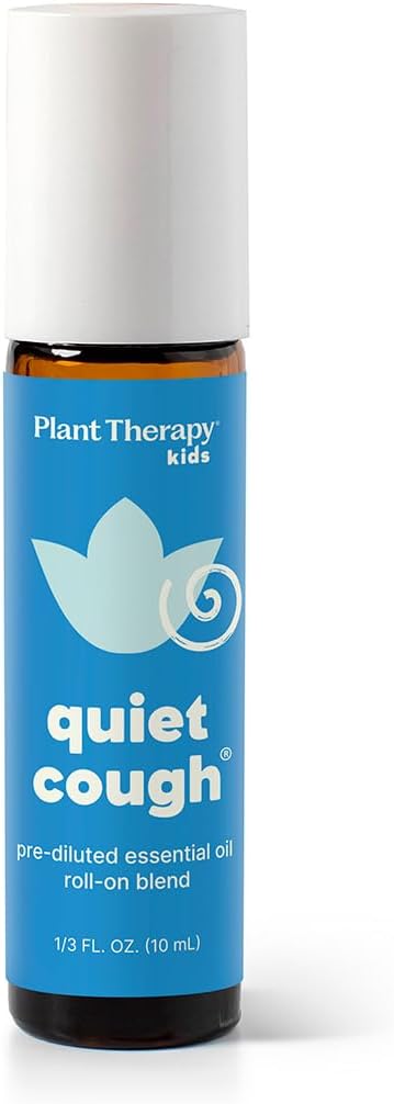 Kids Quiet Cough Essential Oil Roll-on Pre-Diluted 10 mL (1/3 oz) 100% Pure, Support Respiratory Health, Ease Congestion