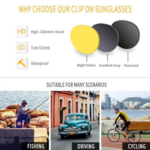 Image of grey jack Square Clip on Glasses with Spring Hinge,Metal Frame 3 in 1 Magentic Sunglasses for Myopic Men Women 8133