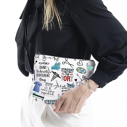 WCGXKO Surgical Tech Merch National Surgical Technologists Week Surgical Canvas Makeup Bag4