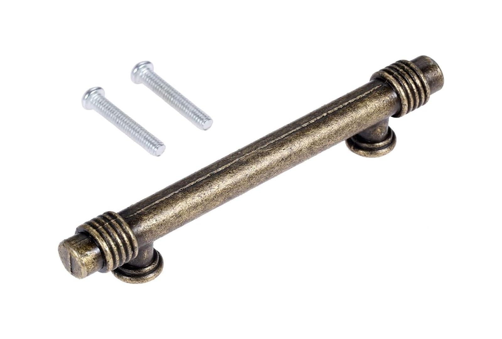 Opeximatun Kitchen Cupboard Handles, Zinc Alloy Cabinet Drawer Handle Bronze 64mm Hole Spacing