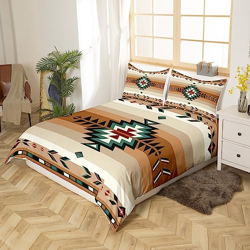 Southwest Native Design Duvet Cover Southwestern Geometric Bedding Set For Kids Ultra Soft Tribal Comforter Cover Beige Bedspread Cover Decor Bedclothes Zipper Double - Image 3