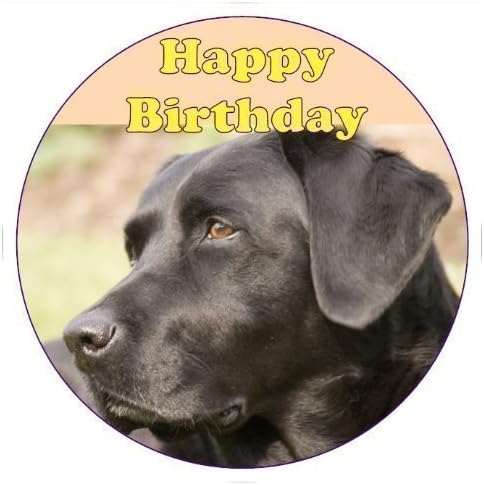 Black Labrador Dog Cake Topper Edible Sugar Icing 7.5" Decoration