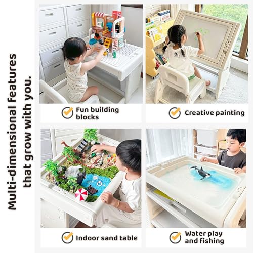 Image of StarAndDaisy Study Table for Kids 5-12years Boys Girls, Multi-Functional Study Table for Kids | Adjustable Angle Table with Storage (MF-Table)