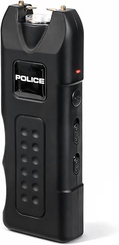 POLICE Pistola paralizante para defensa personal 628 - Mini recargable de alto voltaje con linterna LED y alarma de sirena - Compacta y resistente -