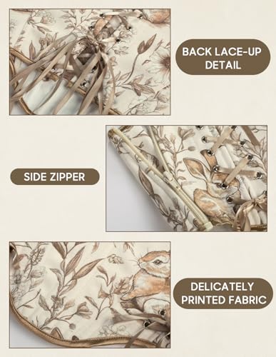 Image of Scarlet Darkness Corset Tops for Women Renaissance Floral Bustier Tops