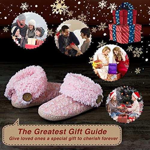 Image of cosyone1997 Cable Knit Slipper Socks for Women Non Slip Soft Sole | Fuzzy sherpa lining, gripper dots, flexible bootie coverage and machine washable care for warm, comfortable indoor wear