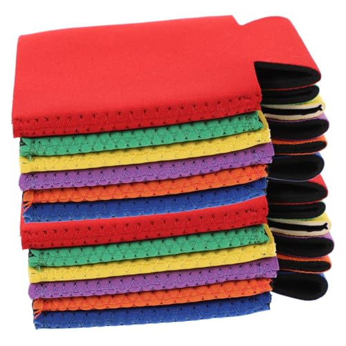 HONITANO Fundas Térmicas Reutilizables para Latas de 330Ml Set de 12 Unidades 6 Colores Variados Amarillo Rojo Verde Azul Naranja Aislamiento Antideslizante para Cerveza