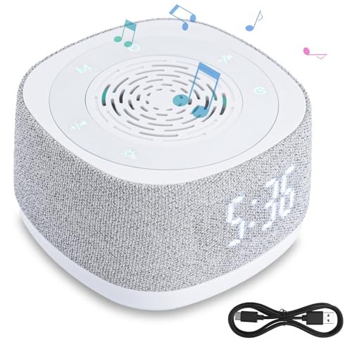 Machine à bruit blanc portable avec 14 sons et réveil LED pour sommeil