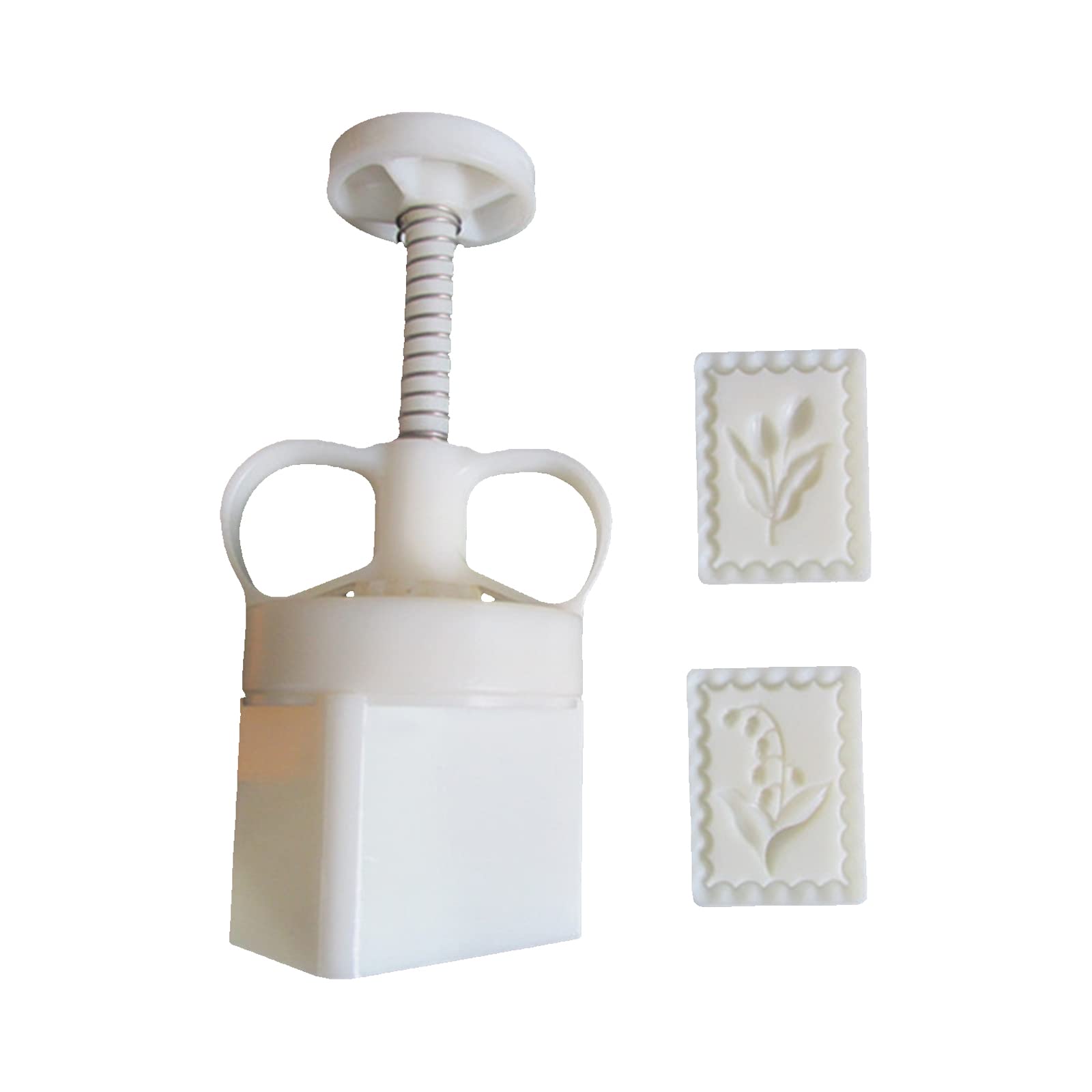 Oushengsi Lily of the Valley Tulip Shaped Plastic Mooncake Stamps DIY Mooncake Moulds Baking Accessories for Mid-Autumn Festival Plastic