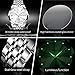 OLEVS Watch for Men Diamond Business Dress Analog Quartz Stainless Steel Waterproof Luminous Date Two Tone Luxury Casual Wrist Watch Silver Mens