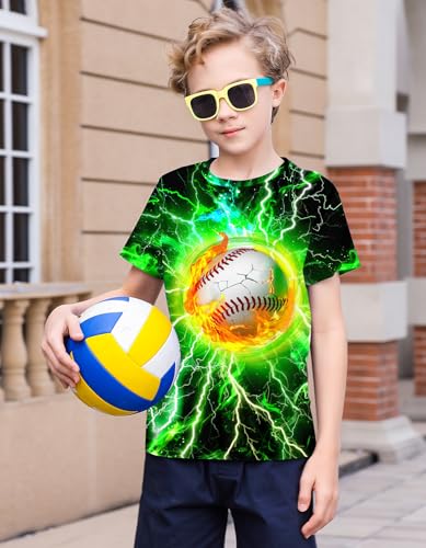 Image of 3D Graphic Short Sleeve Shirts Boys Girls Cool T-Shirt Unisex Novelty Tees for 7-12 Years Teens