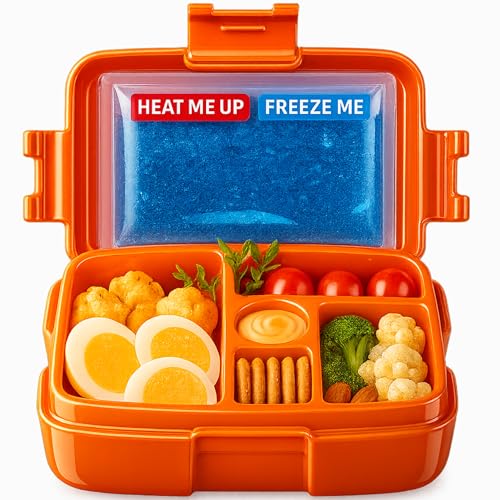 Bento Box with Hot & Ice Packs – 5 Leakproof Containers, Insulated Lunch Box for Women, Men, Kids