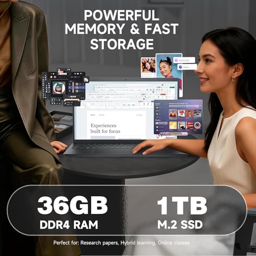 Image of Dell 15 Touchscreen Laptop DC15250 for Business, Intel 10-Core i7-1355U, Windows 11 Pro, 15.6'' FHD Anti-Glare Display, 36 GB RAM, 1 TB SSD, Copilot AI, Webcam, Wi-Fi 6, Black