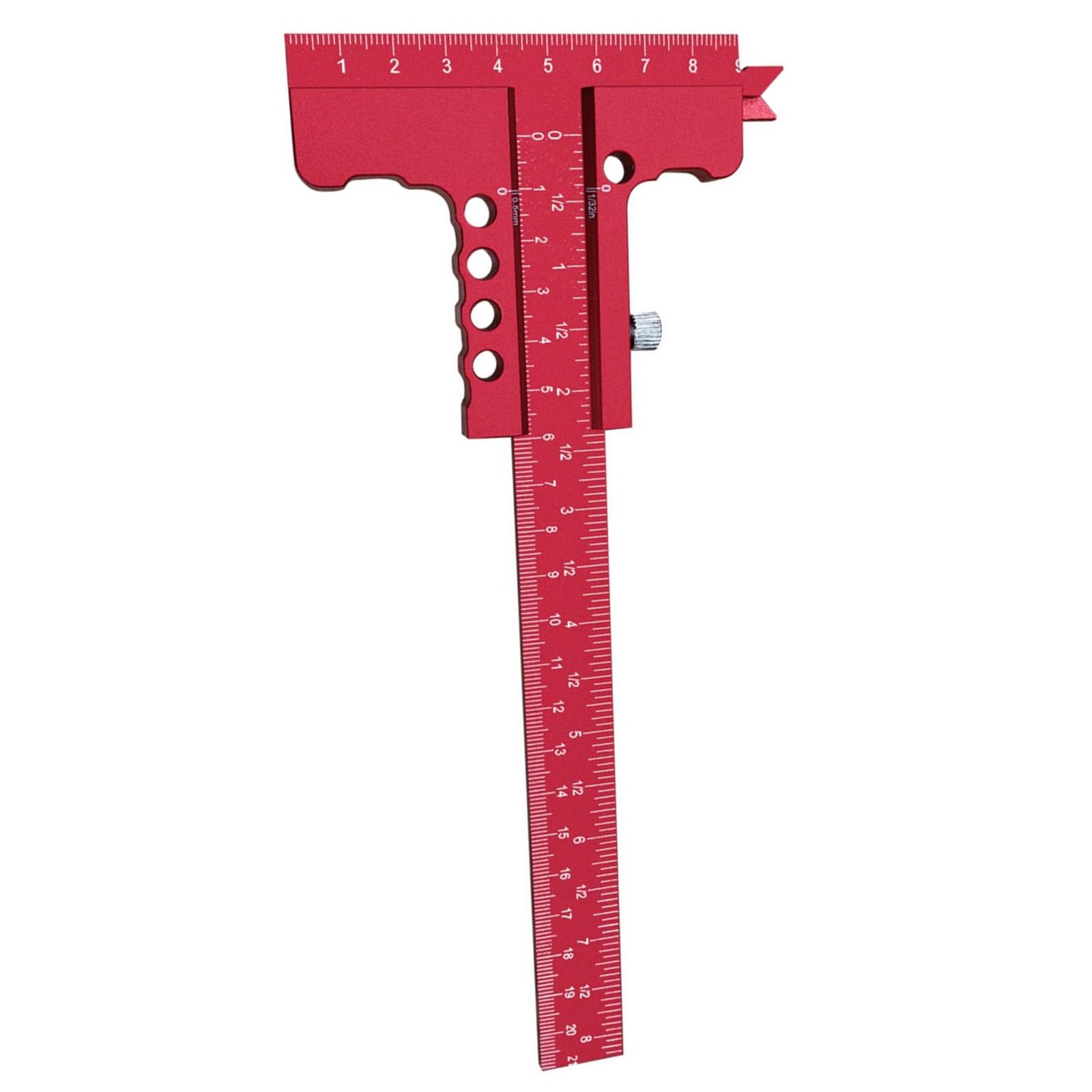 Msioytog Red Resistant Scriber Aluminum T Square Ruler With Sliding Mechanism For Precisions Woodworking Tasks Woodworking Scriber T-Square Ruler