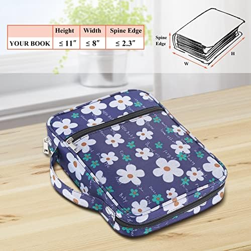 Bible Covers Case,Carrying Book Case with Handle and Zippered Pocket,Church Bible Bag Protective,Bible Book Covers for Women,Beautiful Bible case for Girls,Study Bible Holder