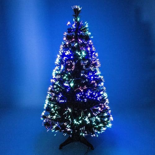 FlickBuyz Fibre Optic Artificial Christmas Tree 3FT 4FT 5FT and 6FT Green Xmas Trees Fiber Optic Christmas Tree 3FT (90 cm)