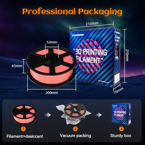Image of FLASHFORGE Glow in The Dark Rapid PLA Filament 1.75mm, High Flow Speedy 3D Printer Filament Luminous Red, Max 500mm /s High-Speed Printing, High Brightness and Long-Lasting Glowing Effect