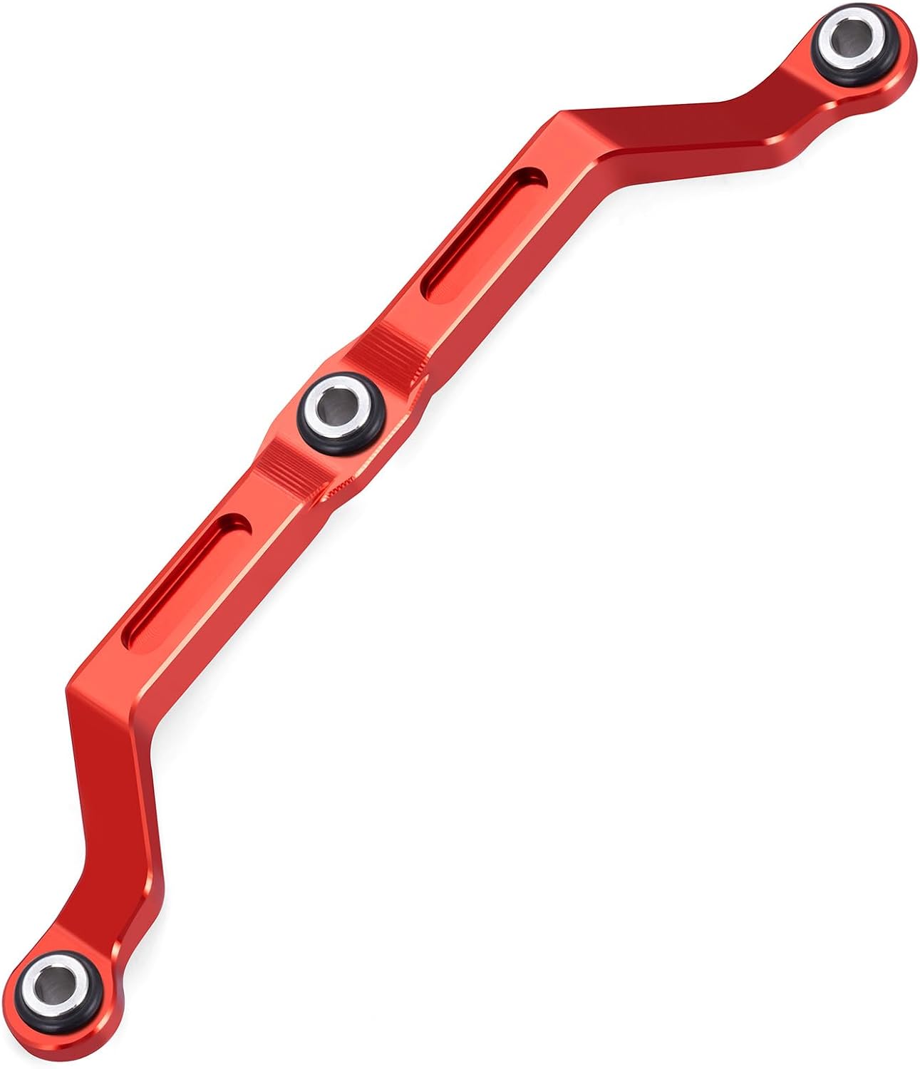 RC Metal Steering Linkage, High Clearance Links Steering Rod Tie Links Steering Links for 1/18 RC Crawler Tra-xxas TRX4M Upgrades Parts (Red)
