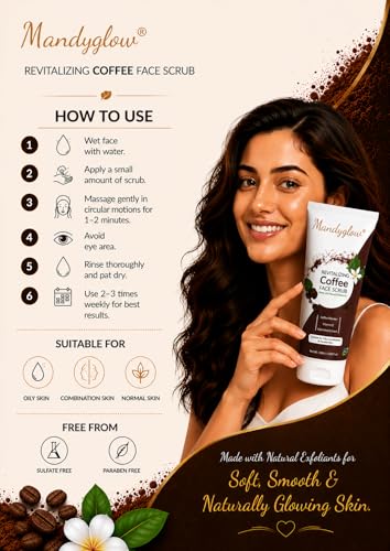 Image of Revitalizing Coffee Face Scrub with Natural Exfoliants, Vitamin E and Aloe Vera Extract, 100ml