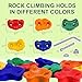 KINSPORY 17 Pack Playground Parts & Accessories for Kids - 10pc Colourful Rock Climbing Holds, 4pc Climbing Handles & Grips, 2pc Play Phones and Steering Wheel for Children Wooden Playset