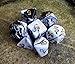 DND Dice Set Black & White Marble RPG Polyhedral Dice Fit Dungeons and Dragons(D&D) Pathfinder MTG Tabletop Role Playing Game 7-Die Dice Set