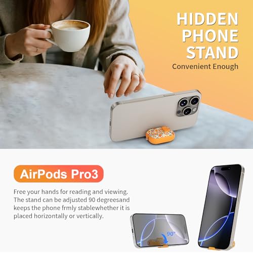 Image of for AirPods Pro 3 Case with Lock & Phone Stand,Cute Floral Pattern Style