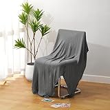 Muslin Swaddle Blanket, 100% Viscose Made from Bamboo Solid Gray Unisex Swaddle Wrap, Soft Silky Muslin Blankets Neutral Receiving Blanket for Newborn, Large Size 47''x47''