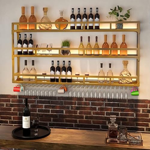 Rangement de verres et casier à vin mural LED design pour maison